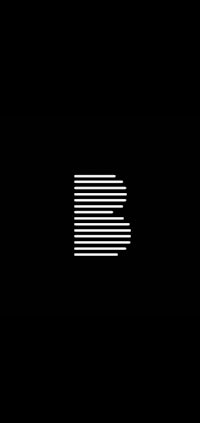 the letter b on a black background